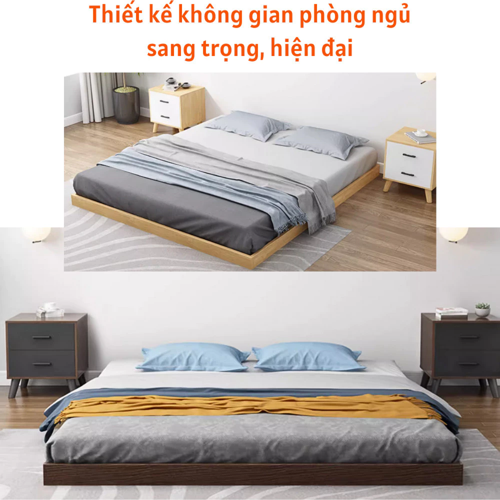 Giường Ngủ Gỗ Bệt Tatami Nhật Bản Thiết Kế Đơn Giản - HH204 - Ảnh 2