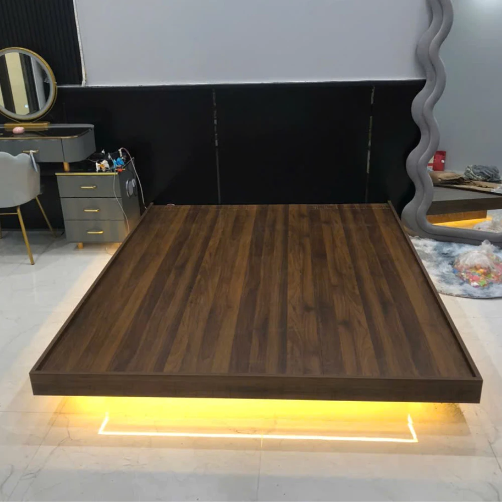 Giường Ngủ Gỗ Thiết Kế Hiện Đại Kết Hợp Đèn Led- HH203 - Ảnh 6