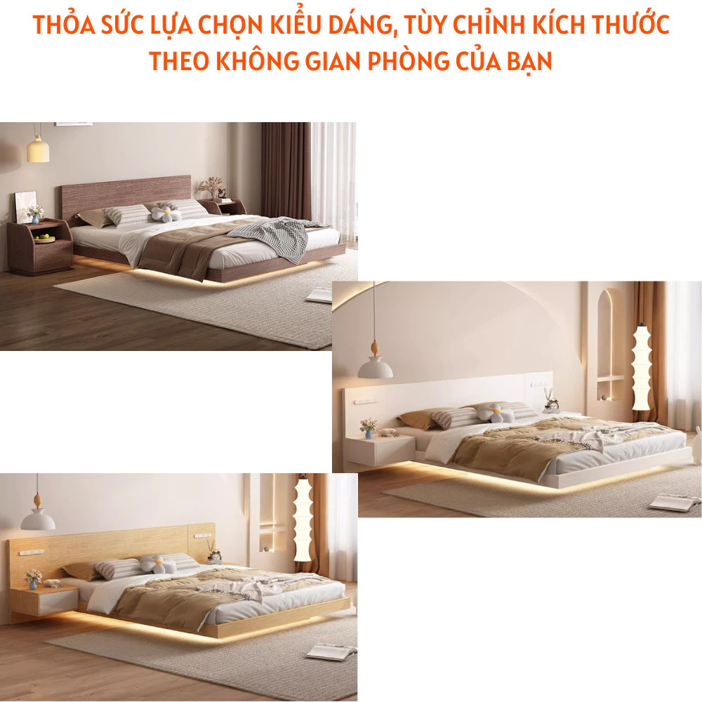 Giường Bay Kết Hợp Đèn Led Hiện Đại Cho Không Gian Phòng Ngủ Sang Trọng - HH207 - Ảnh 3