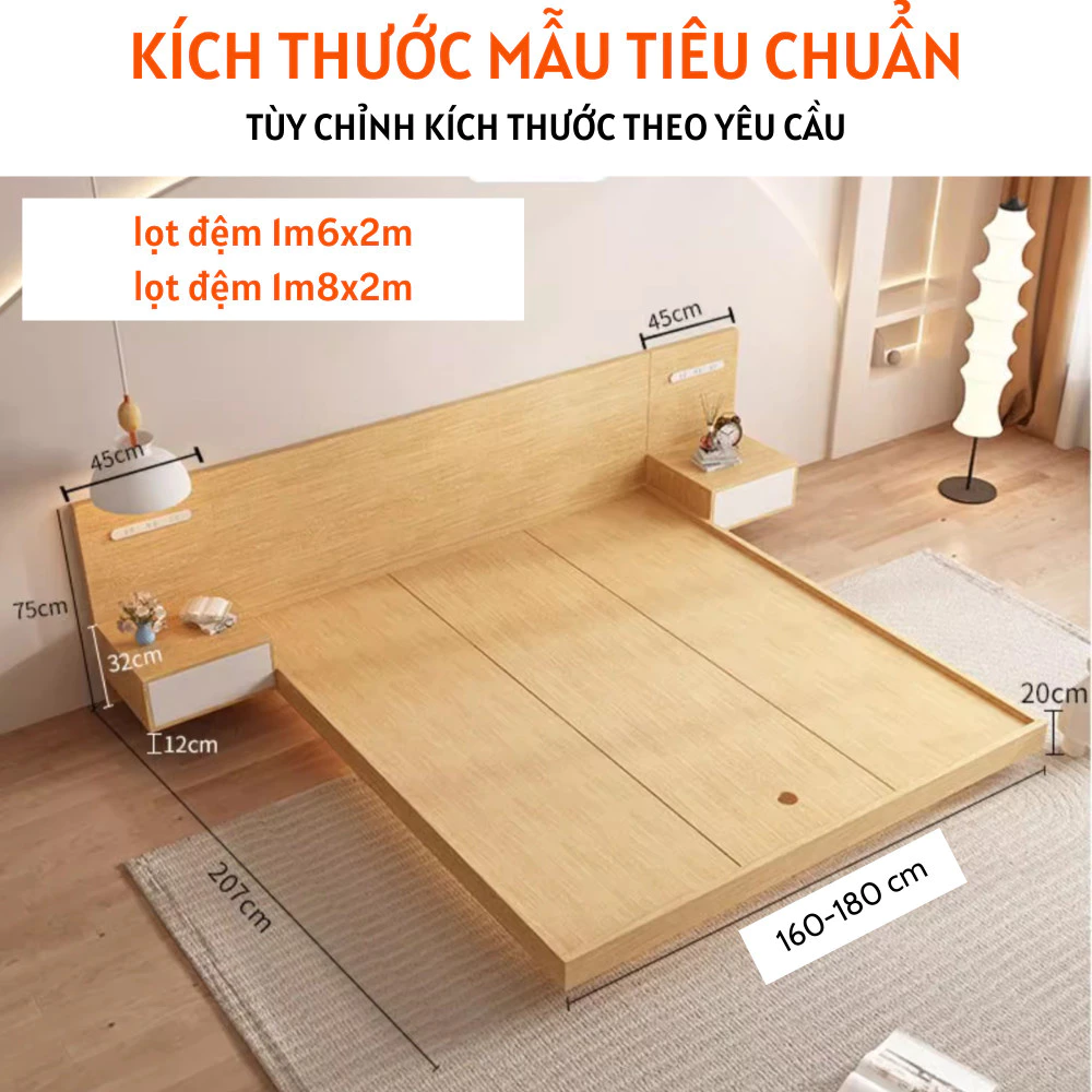 Giường Bay Kết Hợp Đèn Led Hiện Đại Cho Không Gian Phòng Ngủ Sang Trọng - HH207 - Ảnh 4