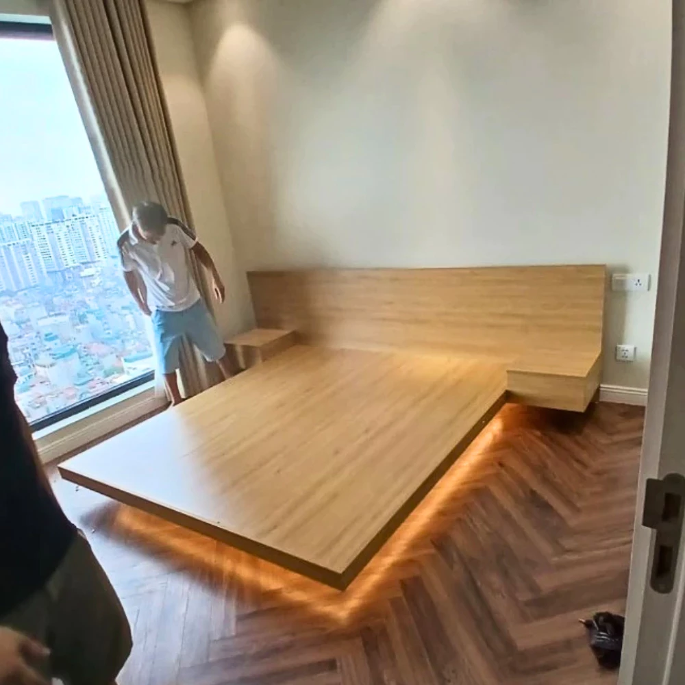 Giường Bay Kết Hợp Đèn Led Hiện Đại Cho Không Gian Phòng Ngủ Sang Trọng - HH207 - Ảnh 6