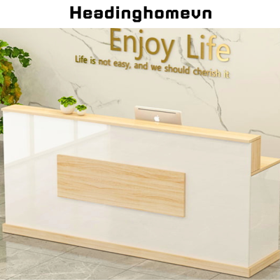 Bàn lễ tân kích thước lớn bằng gỗ công nghiệp phong cách hiện đại HB216