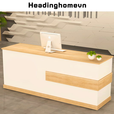 Bàn quầy lễ tân gỗ công nghiệp thiết kế hiện đại HB212