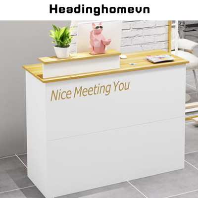 Bàn quầy lễ tân nhỏ gọn bằng gỗ công nghiệp HB203