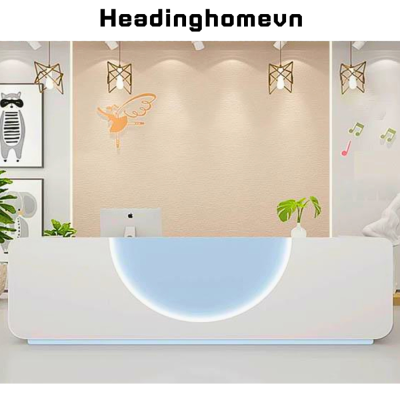 Mẫu bàn quầy lễ tân đẹp trẻ trung thiết kế ấn tượng HB232