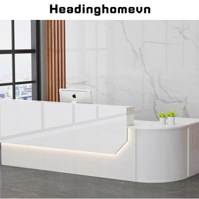 Quầy lễ tân đẹp thiết kế cạnh chữ L hiện đại cao cấp - HB224