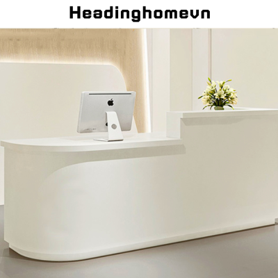 Quầy lễ tân bo cong thiết kế sang trọng, hiện đại - HB220