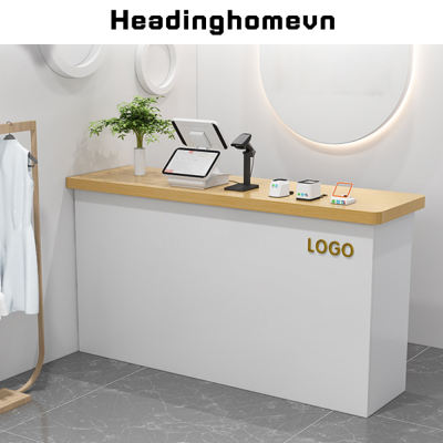 Bàn quầy lễ tân hiện đại bằng gỗ công nghiệp HB202