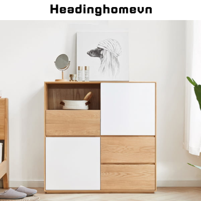 Tủ đựng đồ gia đình bằng gỗ nhỏ gọn thiết kế thông minh HH716