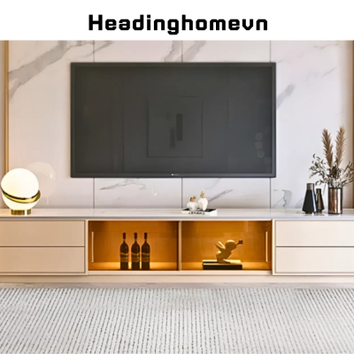 Kệ Tivi Mặt Bàn Gỗ Vân Đá Sang Trọng Cho Không Gian Phòng Hiện Đại - HH603