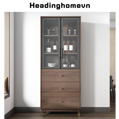 Tủ rượu gỗ MDF cánh kính đẹp hòa quyện giữa công năng và thẩm mỹ - HH506