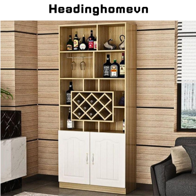 Tủ Kệ Trưng Bày Rươu Phòng Khách Hiện Đại Gỗ Công Nghiệp Có Giá Treo Ly - HH504