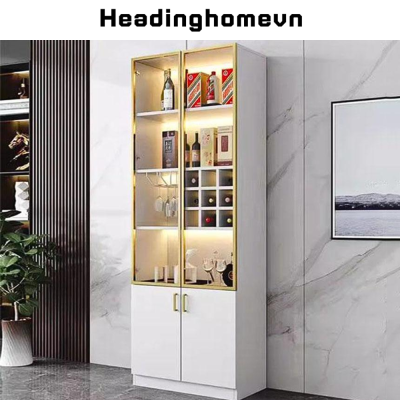 Mẫu tủ rượu kính cường lực đẹp khung nhôm dày dặn sang trọng - HH503
