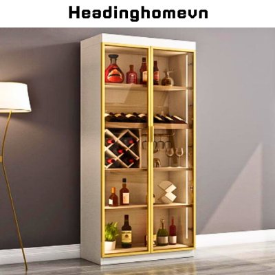 Tủ Kính Để Rượu Phòng Khách Cao Cấp Kết Hợp Đèn Led  Sang Trọng - HH502