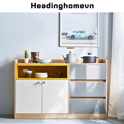 Tủ trang trí, tủ bếp gỗ công nghiệp MDF phối màu cá tính HH726