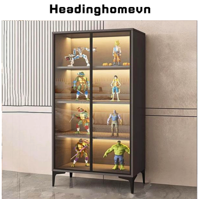 Tủ kệ trưng bày mô hình gundam cánh kính cường lực hiện đại kết hợp đèn led HH325