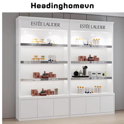Combo 2 mẫu tủ trưng bày mỹ phẩm đẹp hiện đại kết hợp đèn led HB317