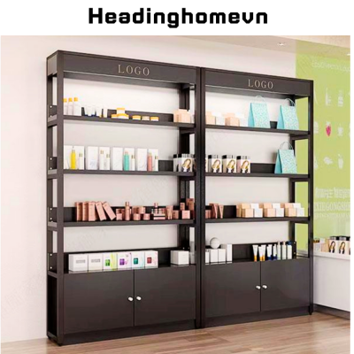 Combo 2 mẫu tủ trưng bày mỹ phẩm khung sắt HB314