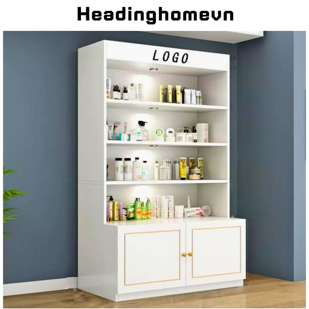Mẫu tủ mỹ phẩm spa, tủ trưng bày sản phẩm đẹp ấn tượng HB312