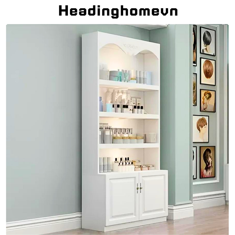 Tủ trưng bày, tủ bán hàng mỹ phẩm bằng gỗ MDF kết hợp đèn led HB310