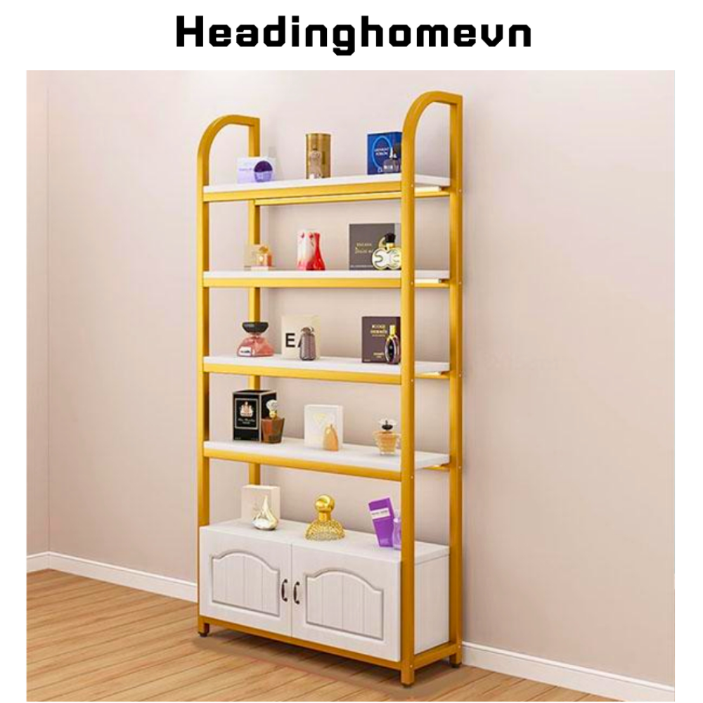 Tủ trưng bày sản phẩm bằng gỗ MDF kết hợp khung sắt cao cấp HB306