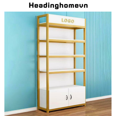 Kệ tủ trưng bày sản phẩm thiết kế mới, kết hợp gỗ MDF và khung sắc chắc chắn  HB305