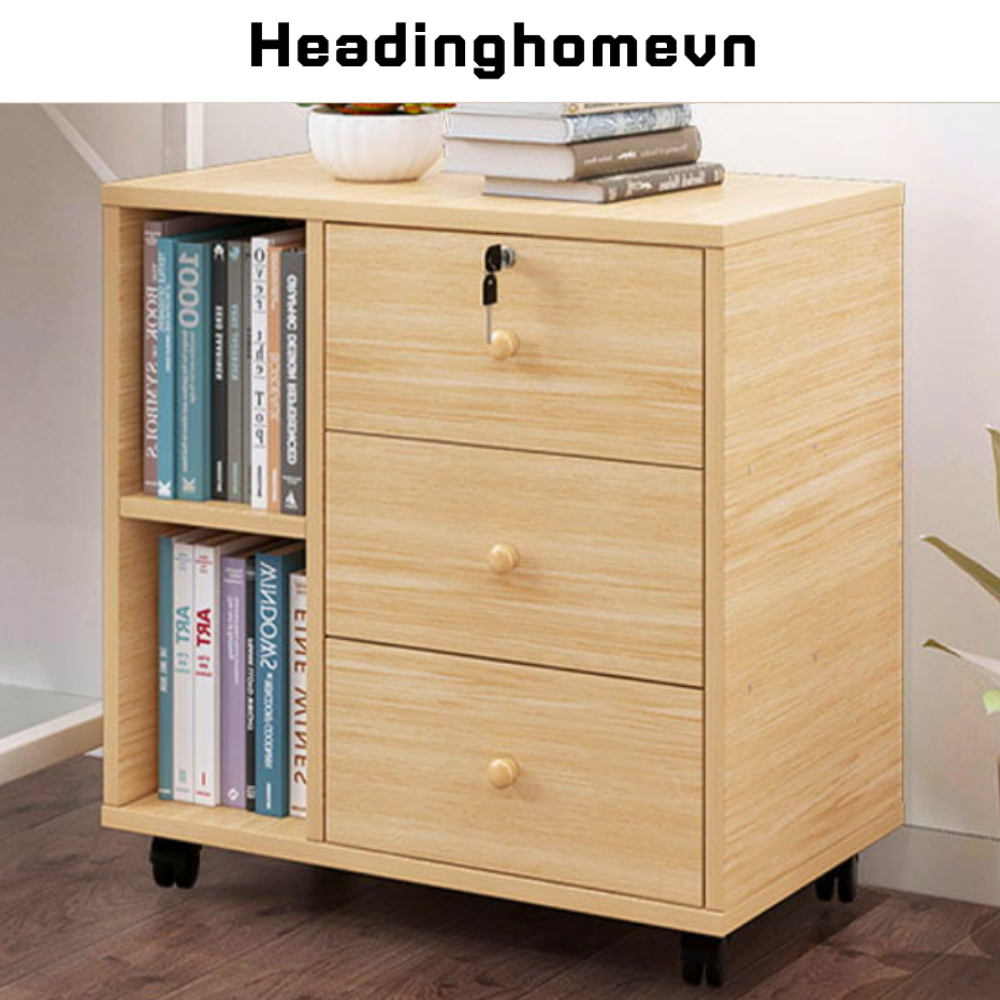 Tủ gỗ để tài liệu, hồ sơ văn phòng thiết kế đơn giản HB405
