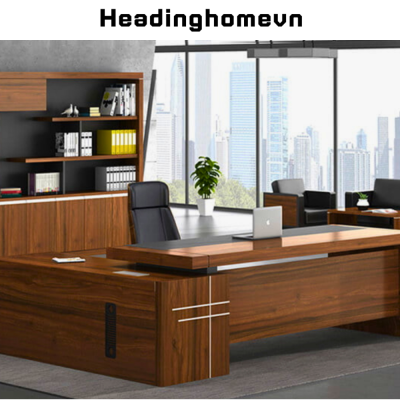 Bàn giám đốc đẹp thiết kế kiểu chữ L tiện lợi HB319