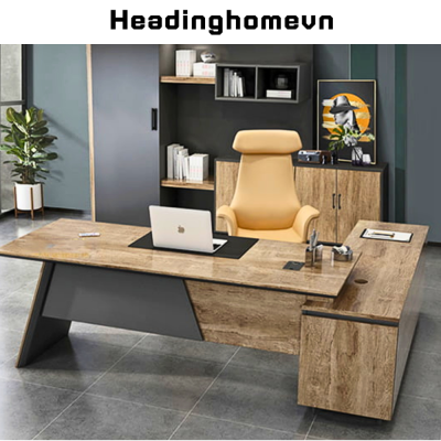 Bàn lãnh đạo gỗ MDF thiết kế độc đáo, ấn tượng HB309