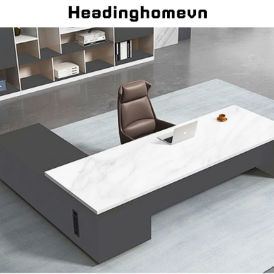 Bàn làm việc lãnh đạo chữ L bằng gỗ MDF chất lượng cao HB307