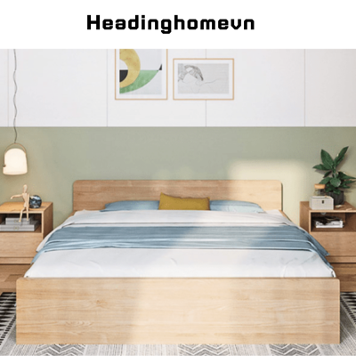 Giường ngủ bằng gỗ công nghiệp kiểu dáng tối giản - HH214
