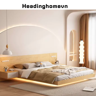 Giường Bay Kết Hợp Đèn Led Hiện Đại Cho Không Gian Phòng Ngủ Sang Trọng - HH207