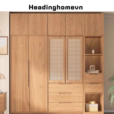 Tủ quần áo phong cách vintage cánh mây độc đáo HH-419