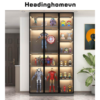Tủ cánh kính cường lực khung nhôm trưng bày mô hình đồ chơi, sách truyện - HH319