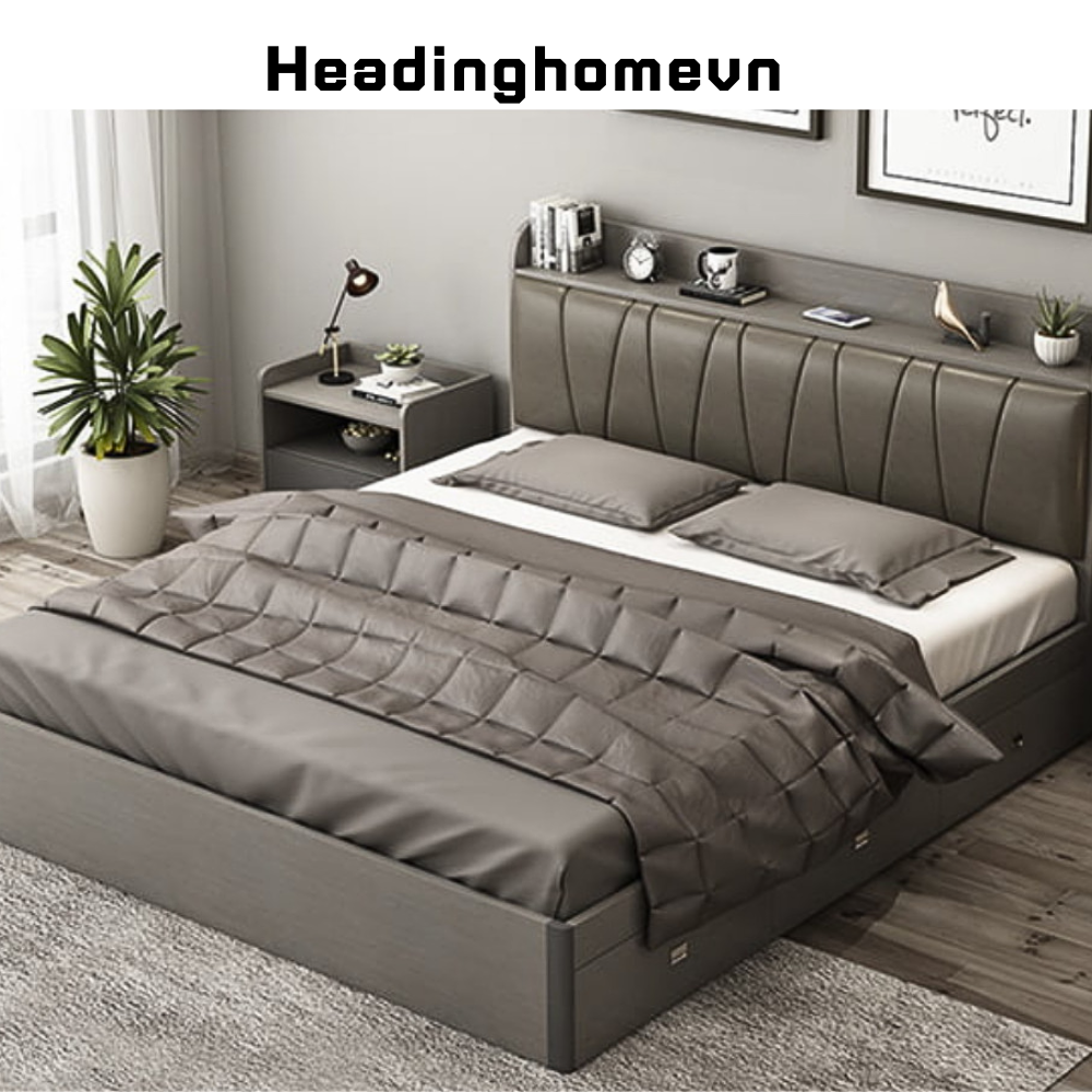 Giường Ngủ Hiện Đại Thiết Kế Đa Năng Đầu Giường Bọc Nệm - HH208