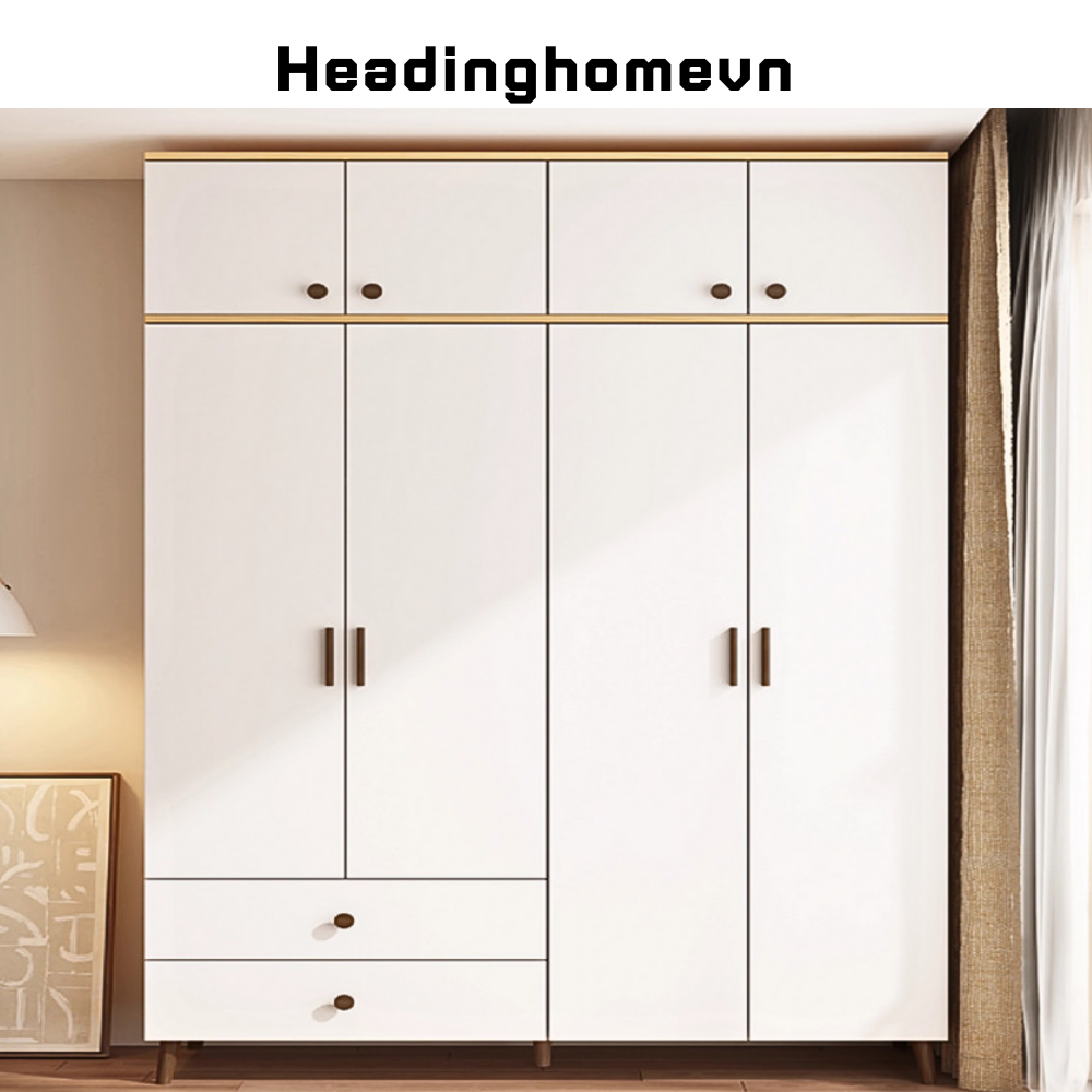 Tủ quần áo bằng gỗ công nghiệp thiết kế hiện đại - HH413