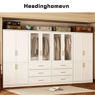 tủ áo khung gỗ MDF phun sơn sang trọng - HH411