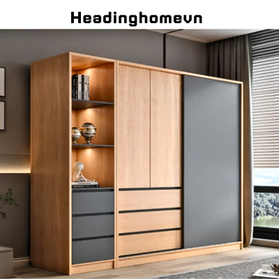 Tủ Quần Áo Gỗ MDF Kiểu Dáng Hiện Đại Chất Lượng Cao Size Lớn - HH404