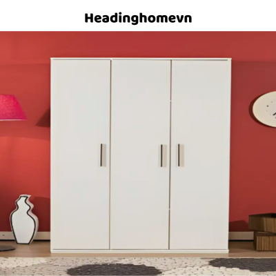 Tủ Quần Áo Gỗ 3 Cánh Mở Cho Gia Đình,Khách Sạn Làm Từ Gỗ MDF Nhập Khẩu - HH402