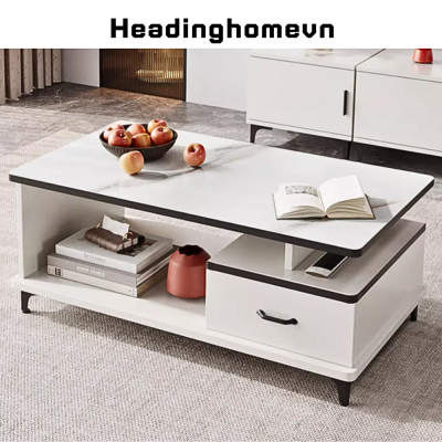 Bàn trà, bàn sofa gỗ công nghiệp MDF kết hợp mặt đá nhân tạo - HH902