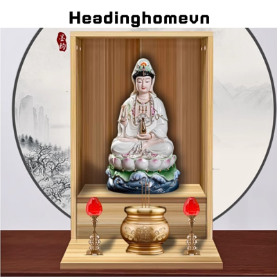 Tủ thờ Phật, Quan Âm. Thần Tài treo tường gỗ MDF nhỏ gọn - HH1005