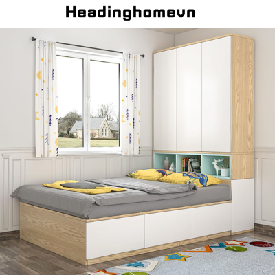 Giường ngủ thông minh tích hợp nhiều ngăn để đồ và lưu trũ kiểu dáng nhỏ gọn - HH218