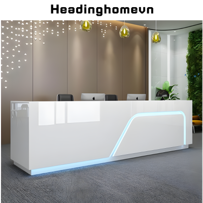 Bàn quầy lễ tân đẹp trang nhã kết hợp đèn led sang trọng HB227