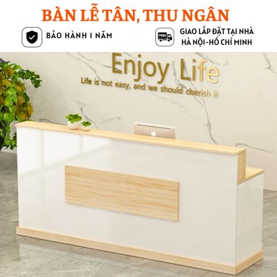 Bàn lễ tân kích thước lớn bằng gỗ công nghiệp phong cách hiện đại HB216