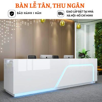 Bàn quầy lễ tân đẹp trang nhã kết hợp đèn led sang trọng HB227