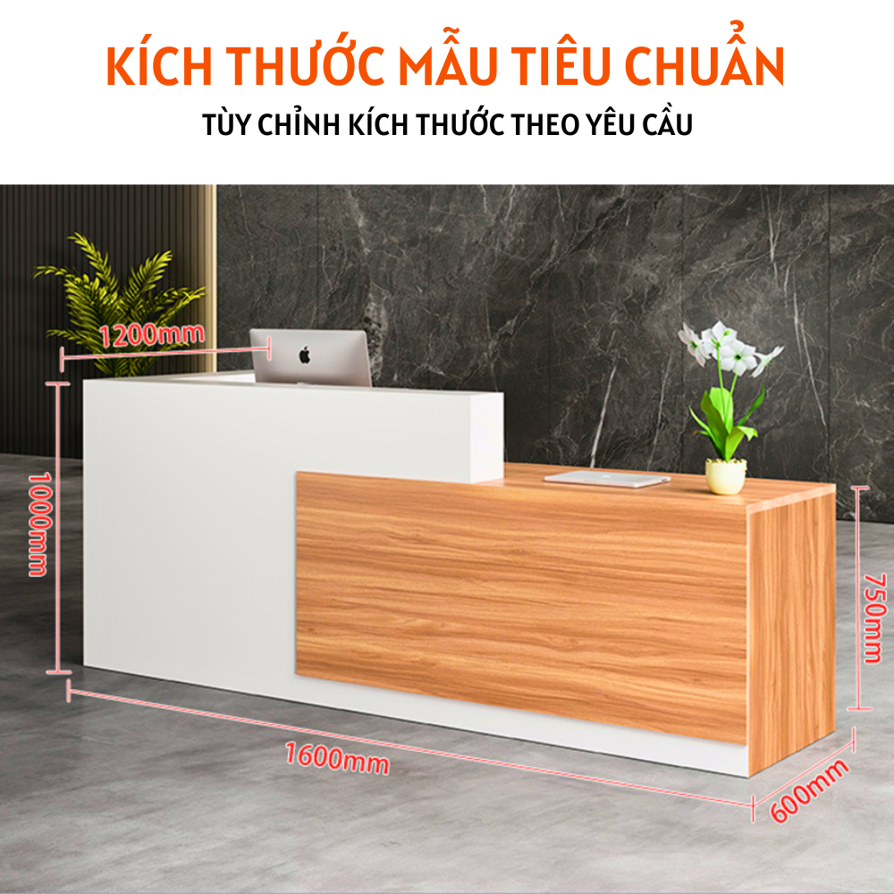 Bàn lễ tân gỗ MDF kiểu dáng đơn giản hiện đại - HB218 - Ảnh 4