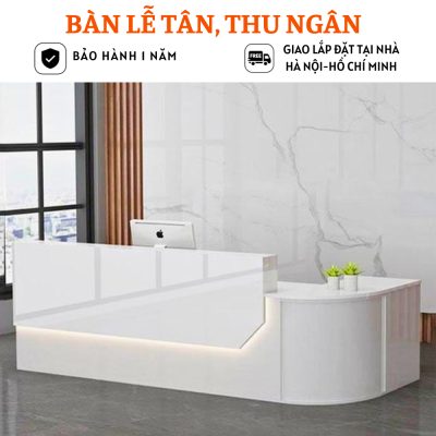Quầy lễ tân đẹp thiết kế cạnh chữ L hiện đại cao cấp - HB224