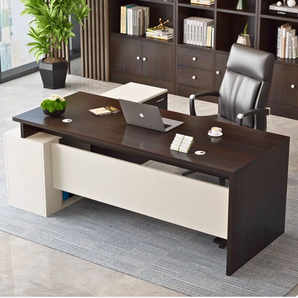 Bàn làm việc lãnh đạo, bàn giám đốc chữ L gỗ MDF HB304 - Ảnh 3