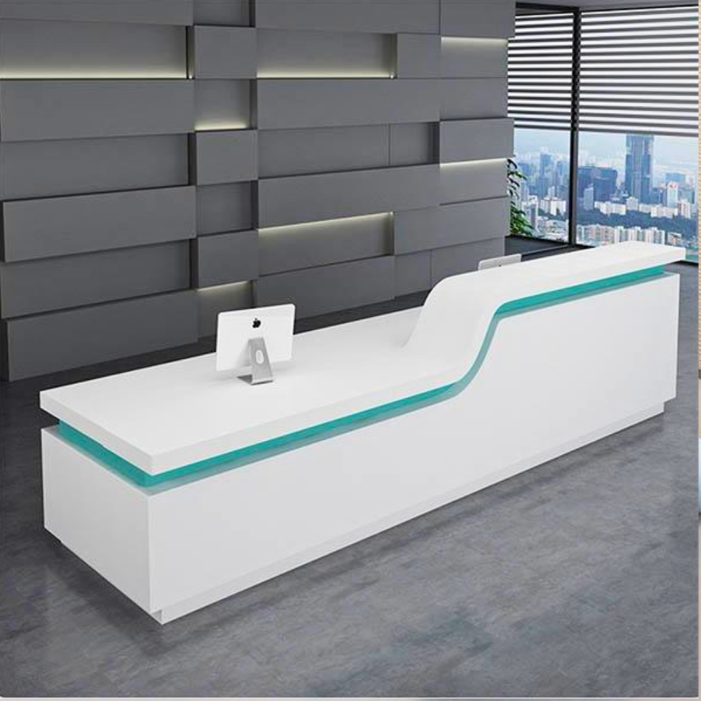 Quầy lễ tân bằng gỗ thiết kế thanh lịch HB233 - Ảnh 2