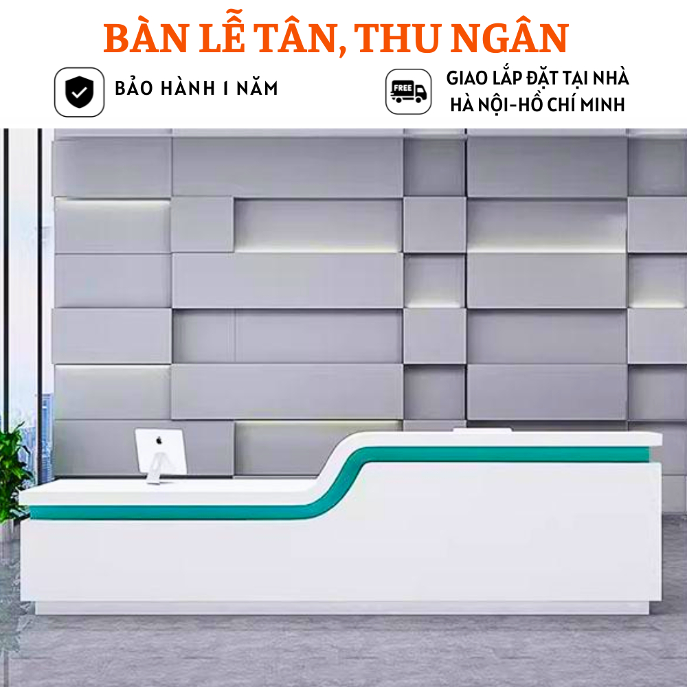 Quầy lễ tân bằng gỗ thiết kế thanh lịch HB233